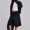 Sweat à capuche zippé noir délavé « Sun Faded » avec doublure en tissu gaufré