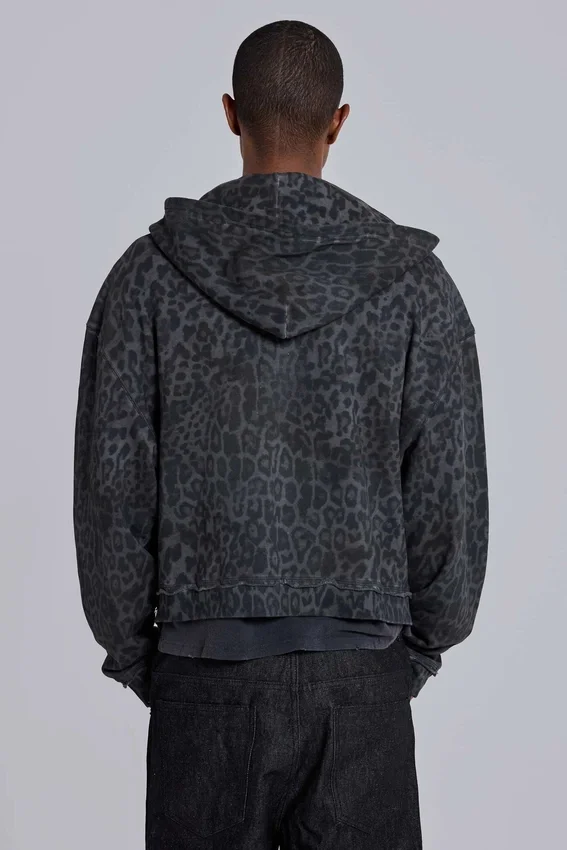 Sweat Monster Hoodie léopard anthracite