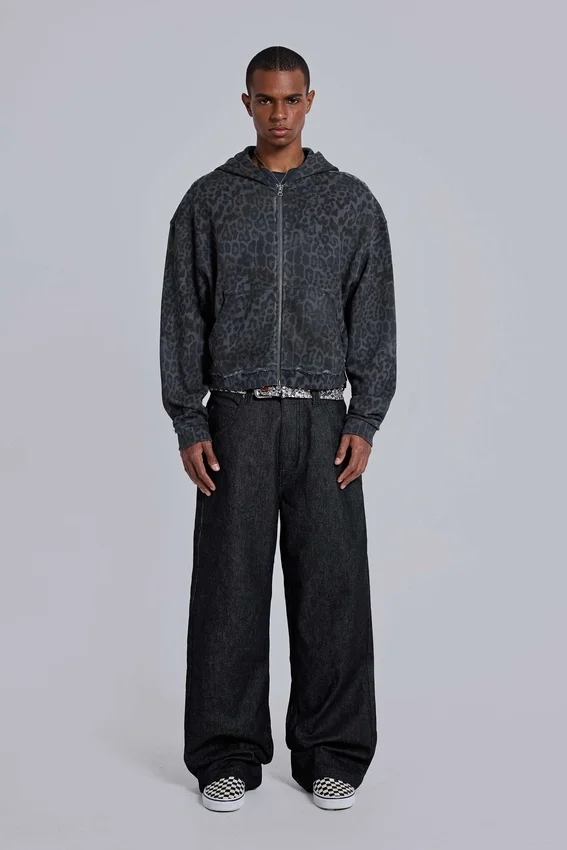 Sweat Monster Hoodie léopard anthracite