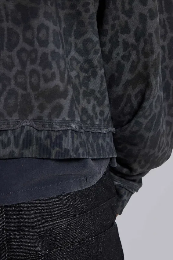 Sweat Monster Hoodie léopard anthracite
