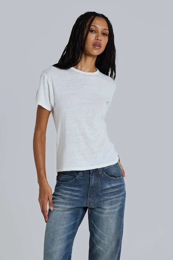 T-shirt blanc en slub