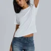 T-shirt blanc en slub