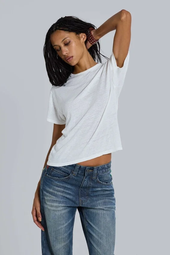 T-shirt blanc en slub