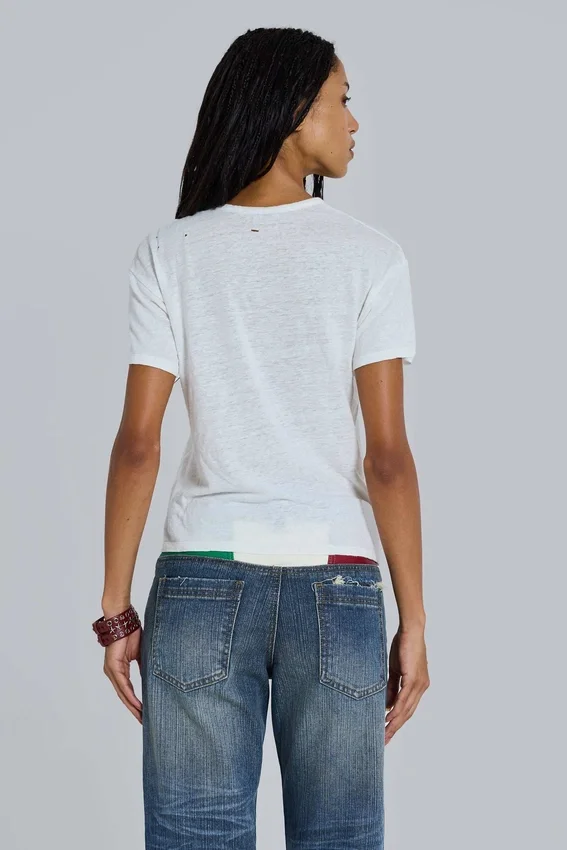 T-shirt blanc en slub