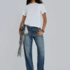 T-shirt blanc en slub