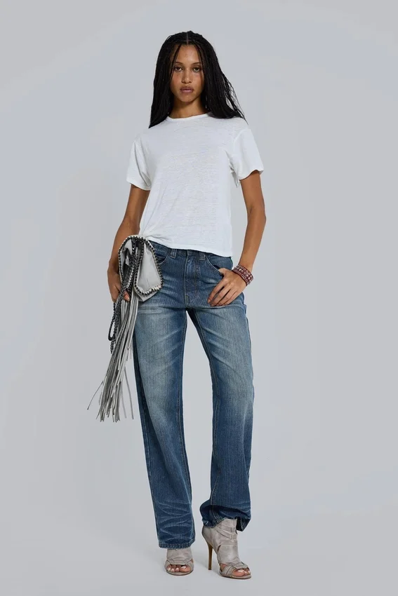 T-shirt blanc en slub