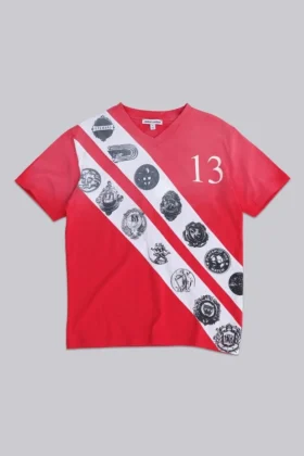 T-shirt à col en V « Crest »