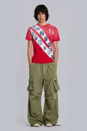T-shirt à col en V « Crest »