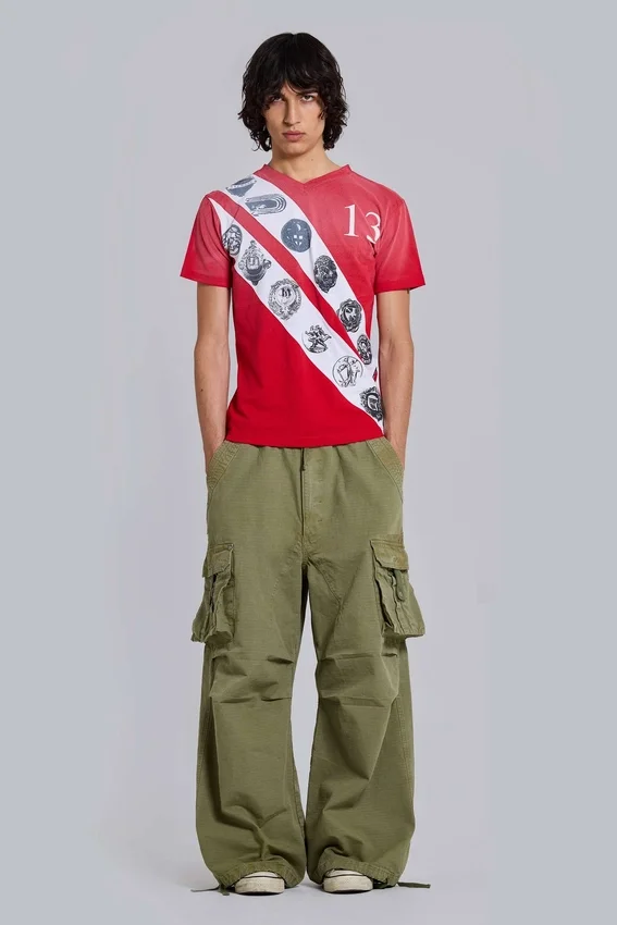 T-shirt à col en V « Crest »