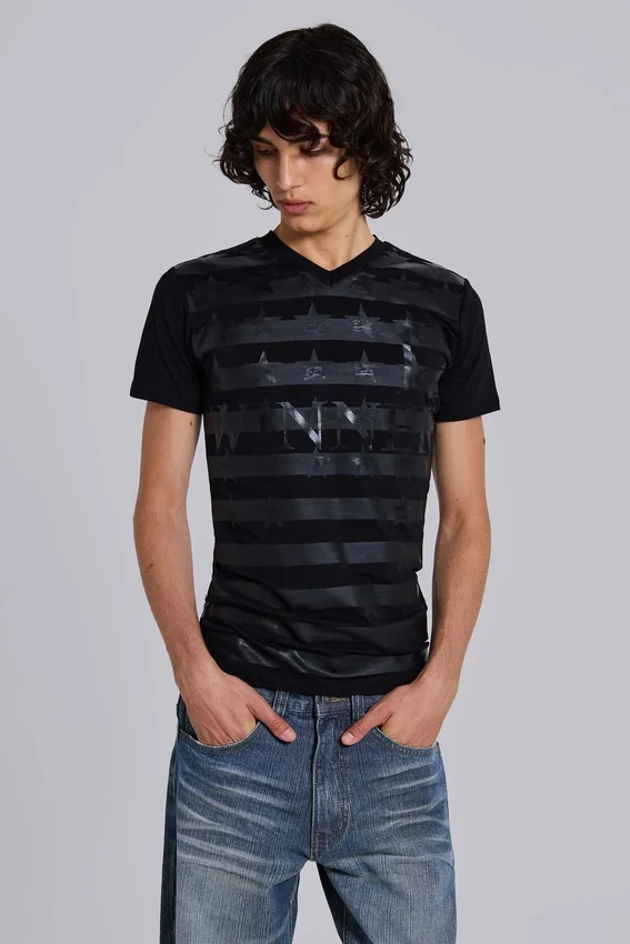 T-shirt à col en V « Winner »