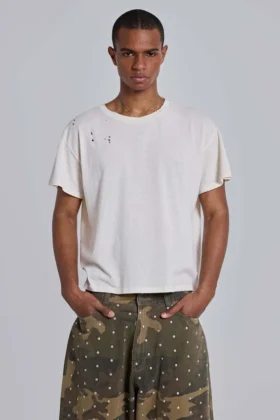 T-shirt court blanc « Moth »