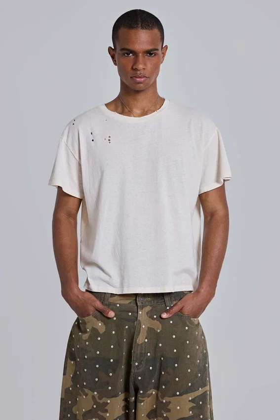 T-shirt court blanc « Moth »