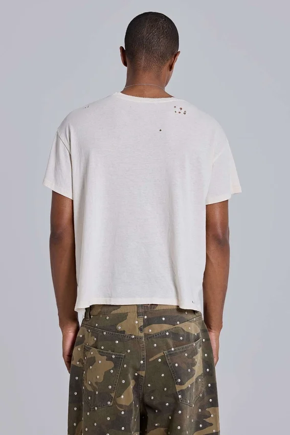 T-shirt court blanc « Moth »
