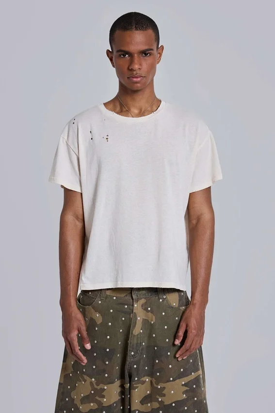 T-shirt court blanc « Moth »