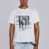 T-shirt court blanc à motif gravé
