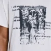 T-shirt court blanc à motif gravé