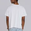 T-shirt court blanc à motif gravé