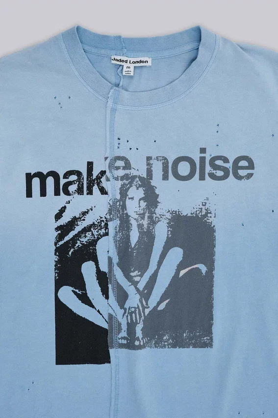 T-shirt court à empiècements « Make Noise »