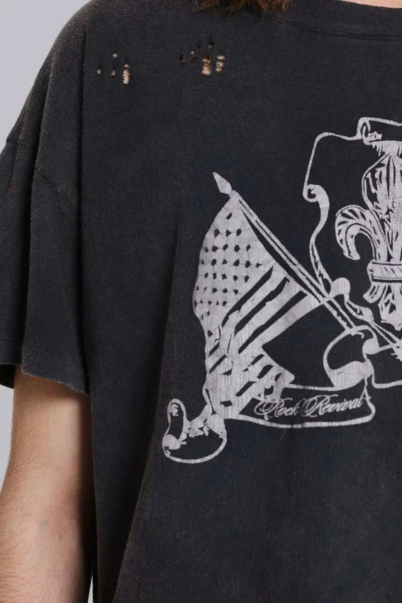 T-shirt court Rock Revival « National » à l'aspect vieilli