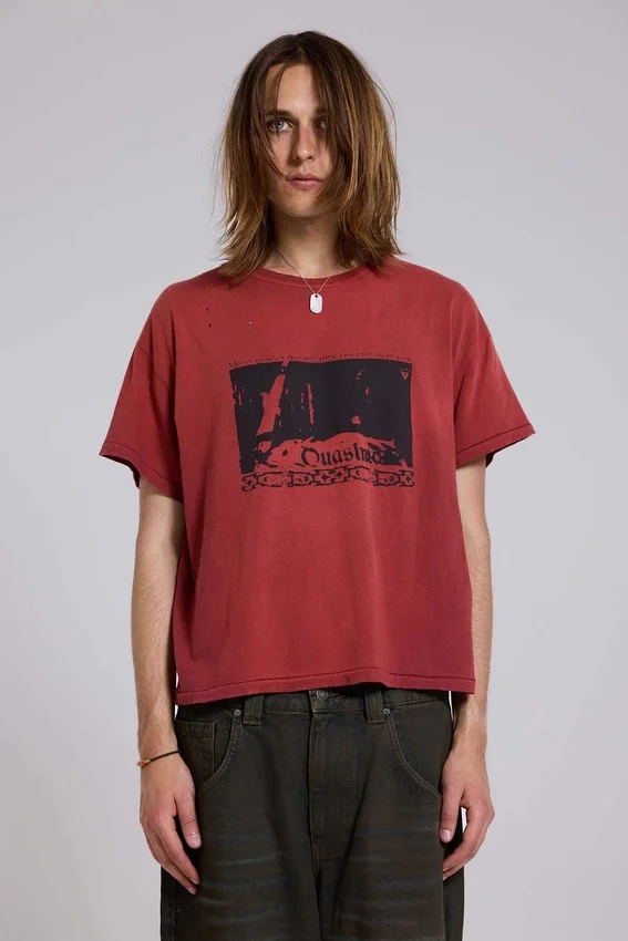 T-shirt court rouge « Quasi »
