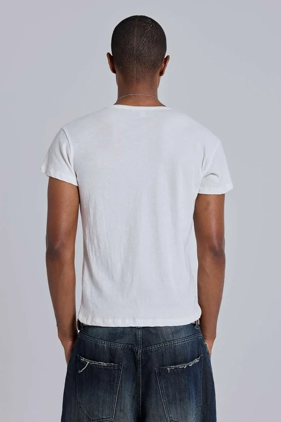 T-shirt Henley « Haze » blanc cassé