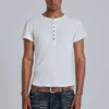 T-shirt Henley « Haze » blanc cassé