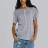 T-shirt Henley Haze gris chiné