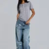 T-shirt Henley Haze gris chiné