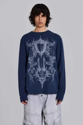 T-shirt Kasper Digi Waffle bleu marine