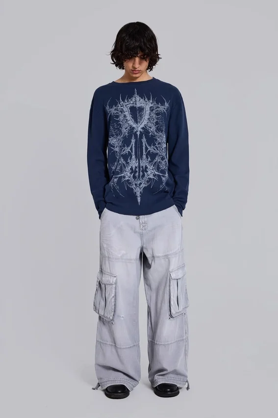 T-shirt Kasper Digi Waffle bleu marine
