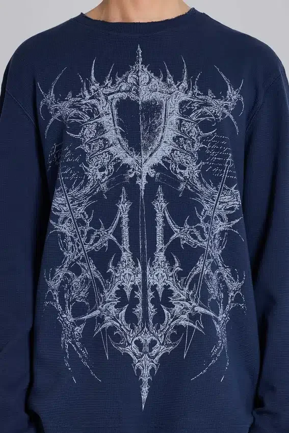 T-shirt Kasper Digi Waffle bleu marine