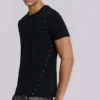 T-shirt noir « Mist » clouté