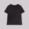 T-shirt noir « Mist » clouté