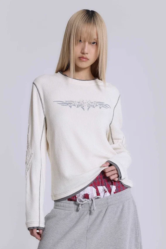 T-shirt Off White à motif tatouage appliqué