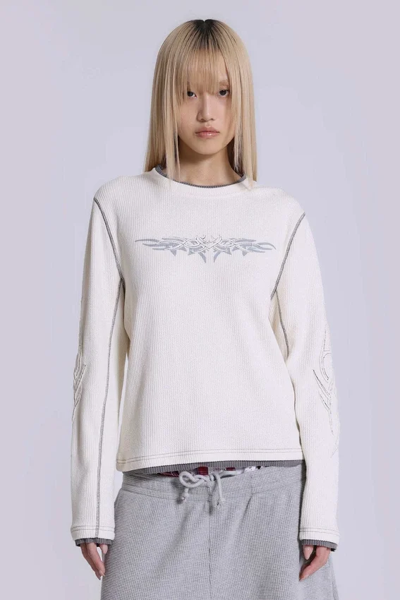 T-shirt Off White à motif tatouage appliqué