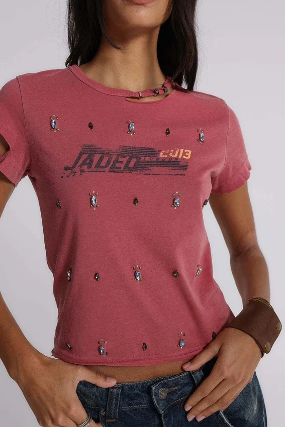 T-shirt « Rally » vieilli et orné