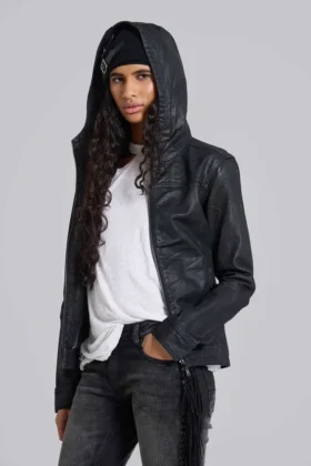 Veste en jean cirée à capuche Bedrock