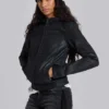 Veste en jean cirée à capuche Bedrock