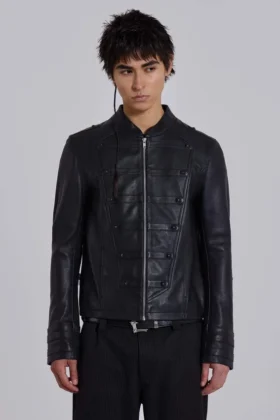 Veste militaire en cuir