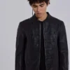 Veste militaire en cuir