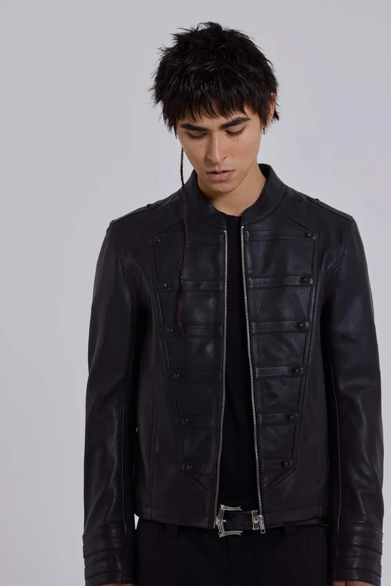 Veste militaire en cuir