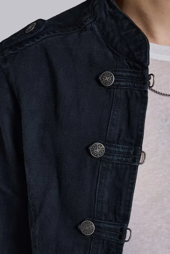 Veste militaire Rebel en noir délavé