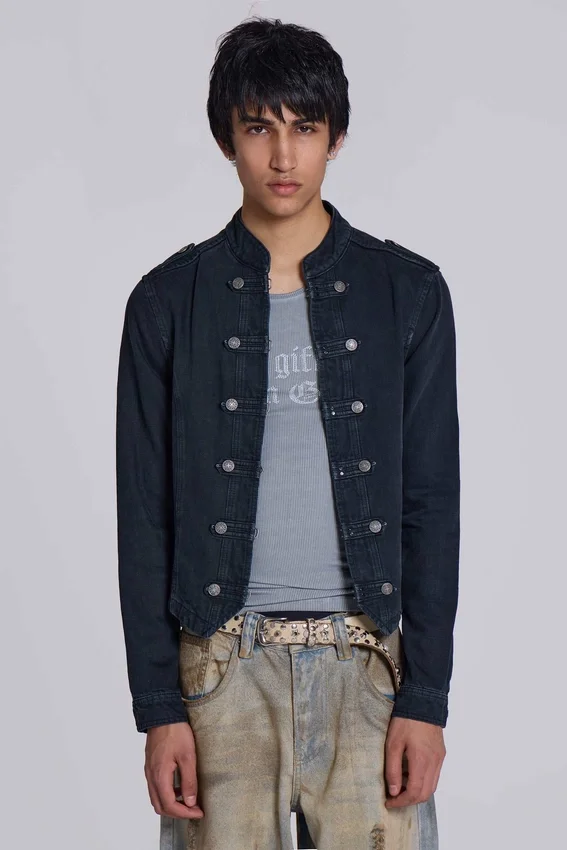 Veste militaire Rebel en noir délavé
