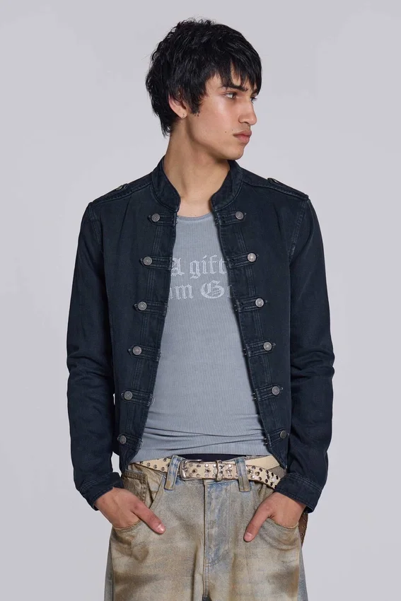 Veste militaire Rebel en noir délavé