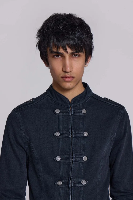 Veste militaire Rebel en noir délavé